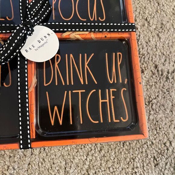 Rae Dunn Halloween Coaster Set Hocus Pocus Witch - Picture 4 of 4